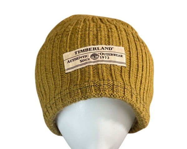 Timberland Wool Blend Authentic Outerwear Green Beanie Hat - One Size
