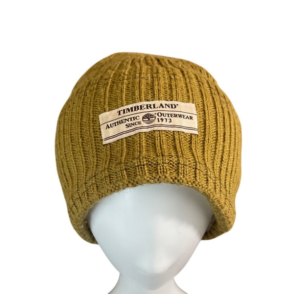 Timberland Wool Blend Authentic Outerwear Green Beanie Hat - One Size