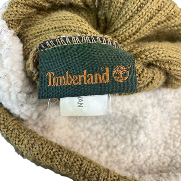 Timberland Wool Blend Authentic Outerwear Green Beanie Hat - One Size