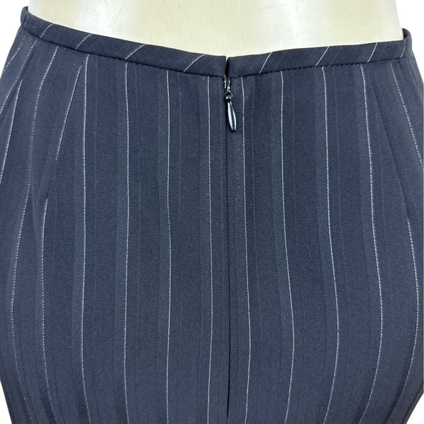 Kasper Classic Womens Pinstripe Black Skirt Suit Set Size 6p