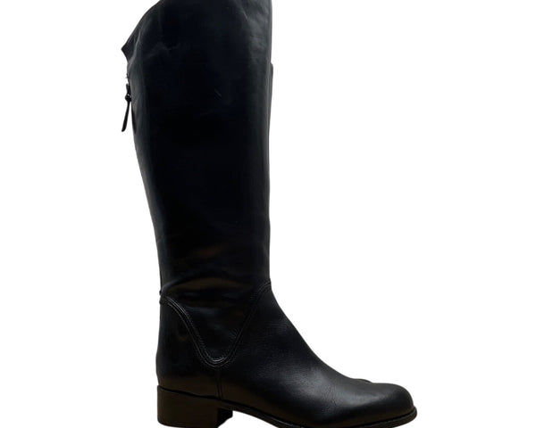Franco Sarto Womens Black Leather Knee-High Cello Riding Boots Size 10M