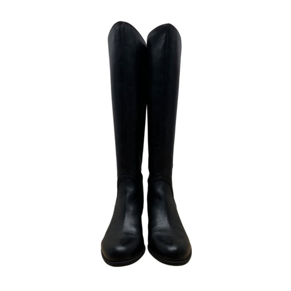 Franco Sarto Womens Black Leather Knee-High Cello Riding Boots Size 10M