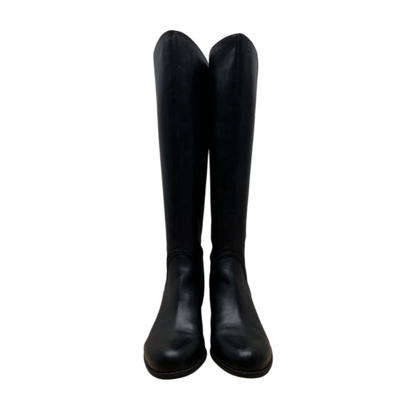 Franco Sarto Womens Black Leather Knee-High Cello Riding Boots Size 10M