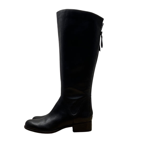 Franco Sarto Womens Black Leather Knee-High Cello Riding Boots Size 10M