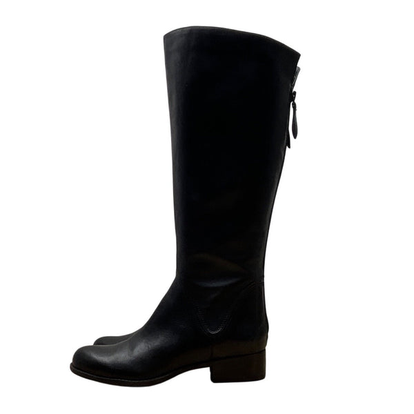 Franco Sarto Womens Black Leather Knee-High Cello Riding Boots Size 10M