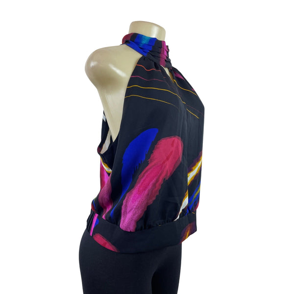 Gabrielle Union New York & Company Halter Top With Keyhole & Bow Back Sz L