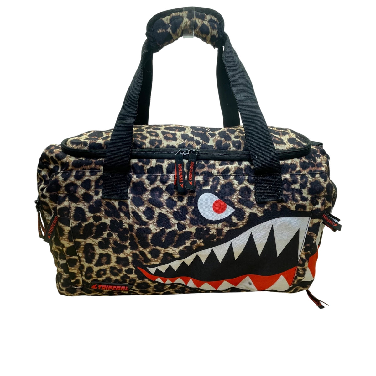 Tripcool Unisex Leopard Print Spacious Compartments Shark Design Duffel Bag