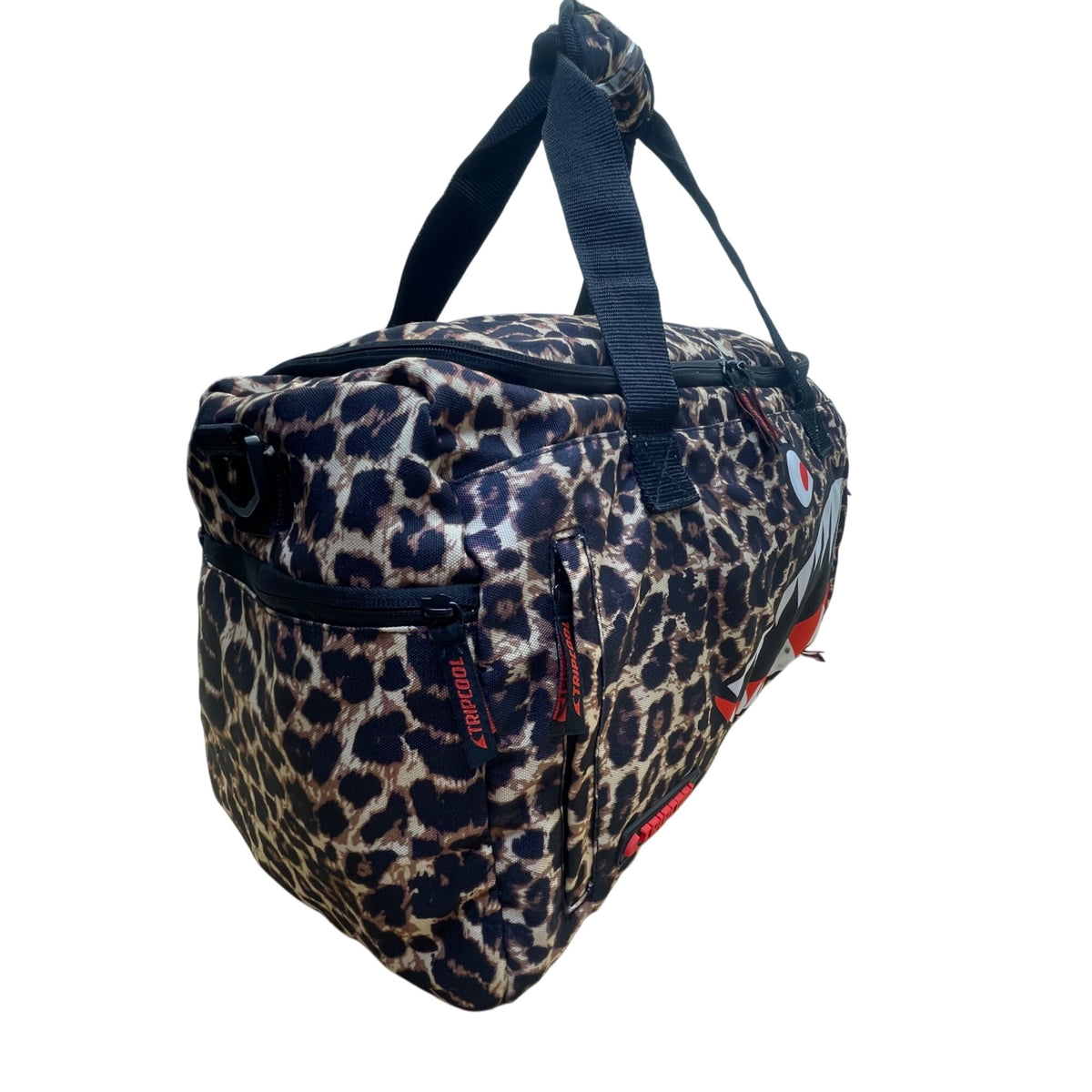Tripcool Unisex Leopard Print Spacious Compartments Shark Design Duffel Bag