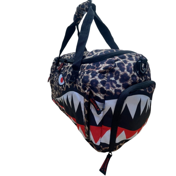 Tripcool Unisex Leopard Print Spacious Compartments Shark Design Duffel Bag