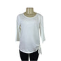 Belle Kim Gravel Women's White Classic 3/4 Sleeve Top With Side Tie Sz S