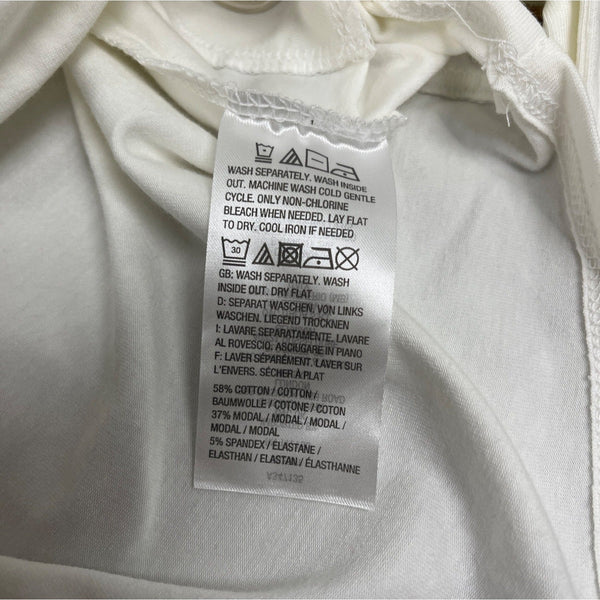 Belle Kim Gravel Women's White Classic 3/4 Sleeve Top With Side Tie Sz S