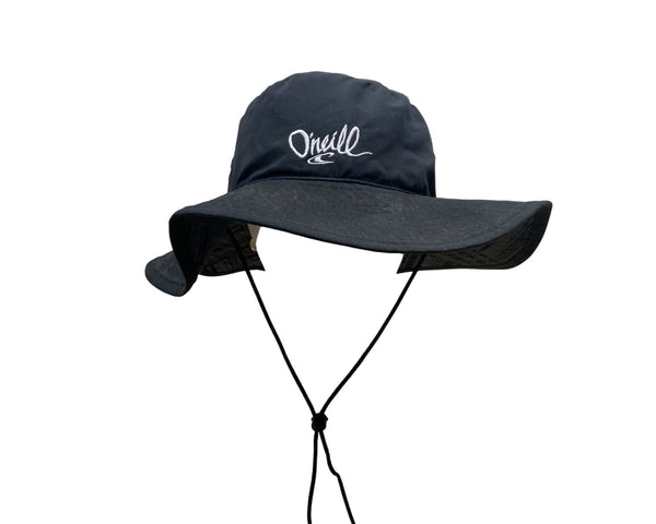 ONeill Black Sun Hat With Wide Brim & Adjustable Chin Strap