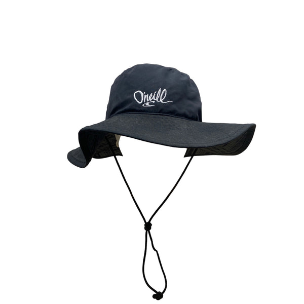 ONeill Black Sun Hat With Wide Brim & Adjustable Chin Strap