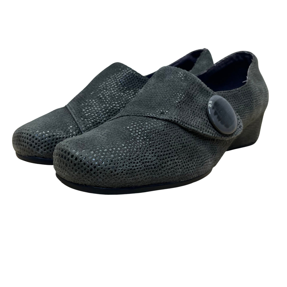 Vaneli Sport Women’s Grey Suede Slip-on Wedge Maxy Shoes Size 8M