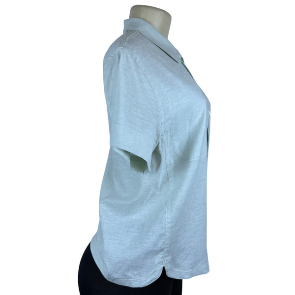 Allbirds Women’s Light Green Short Sleeve Button-Up Shirt Size XS