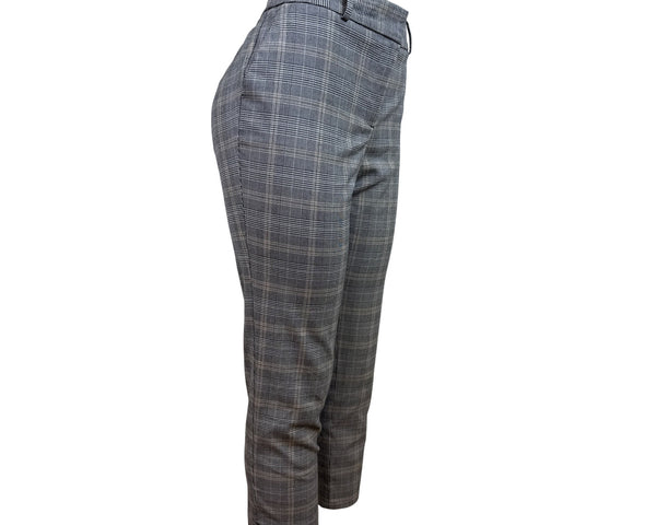Talbots Womens Plaid Checkered High-Waist Trousers With Zip Sz 10p