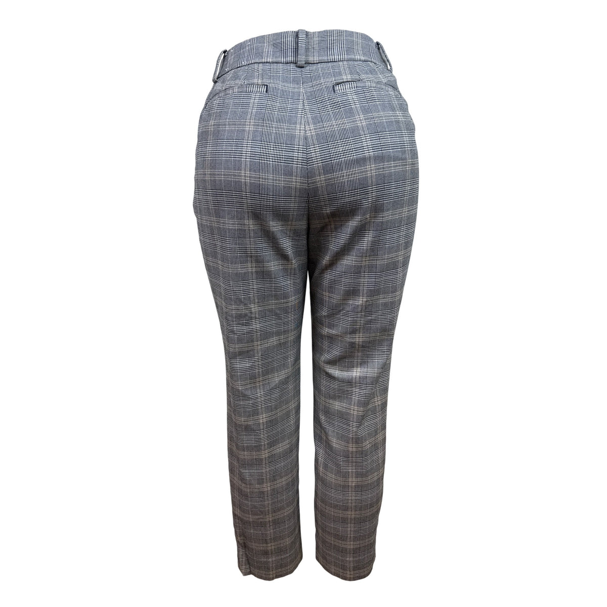 Talbots Womens Plaid Checkered High-Waist Trousers With Zip Sz 10p