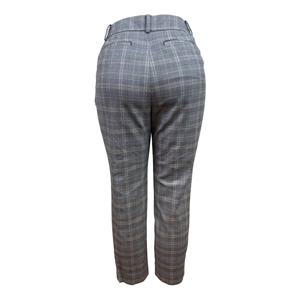 Talbots Womens Plaid Checkered High-Waist Trousers With Zip Sz 10p