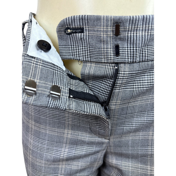 Talbots Womens Plaid Checkered High-Waist Trousers With Zip Sz 10p