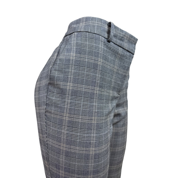 Talbots Womens Plaid Checkered High-Waist Trousers With Zip Sz 10p