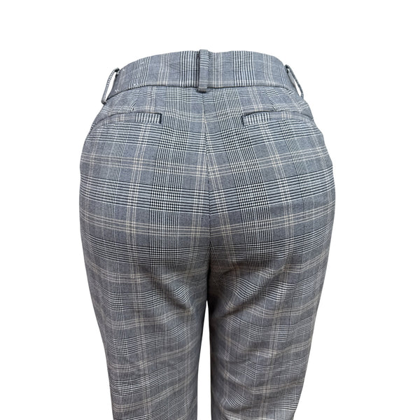 Talbots Womens Plaid Checkered High-Waist Trousers With Zip Sz 10p
