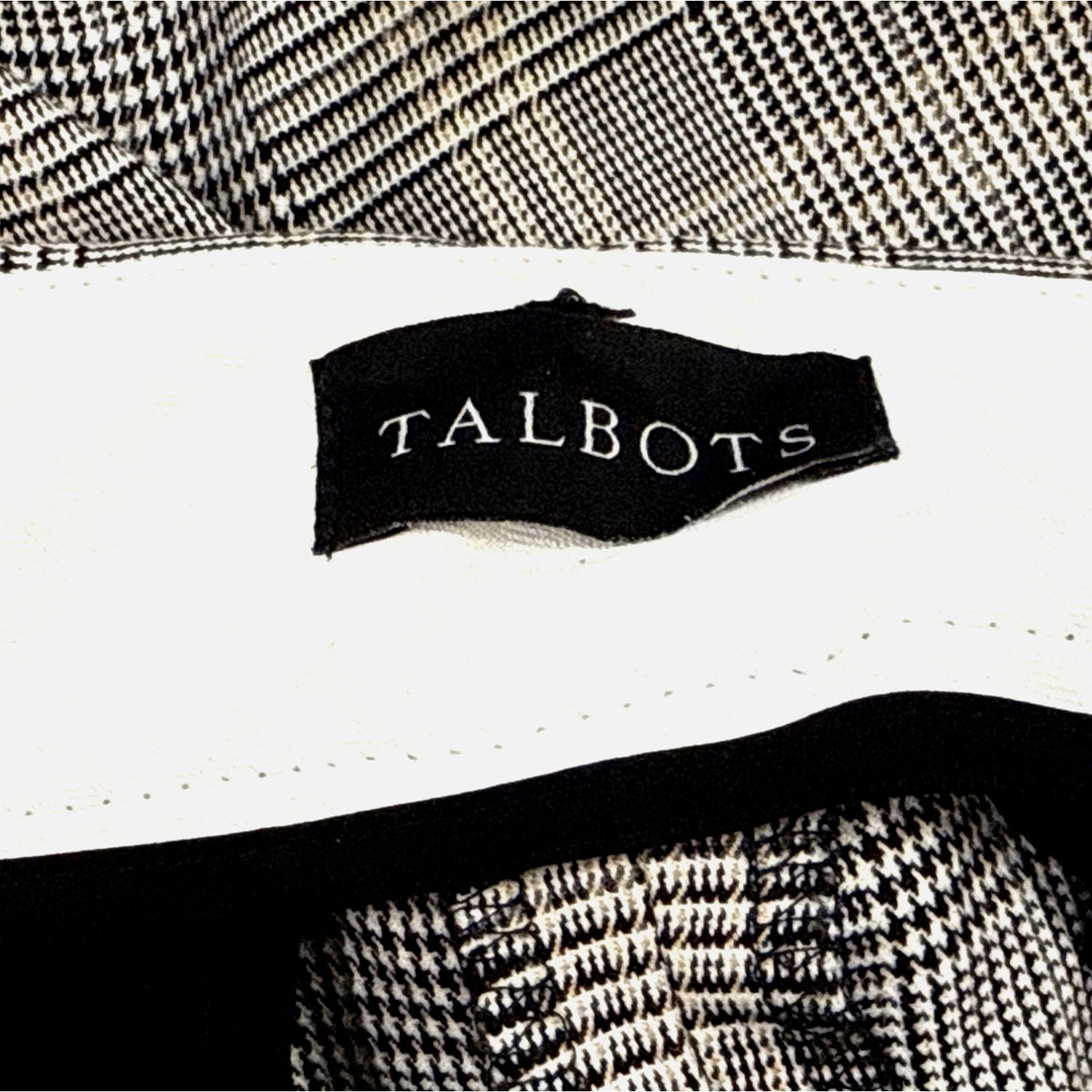 Talbots Womens Plaid Checkered High-Waist Trousers With Zip Sz 10p