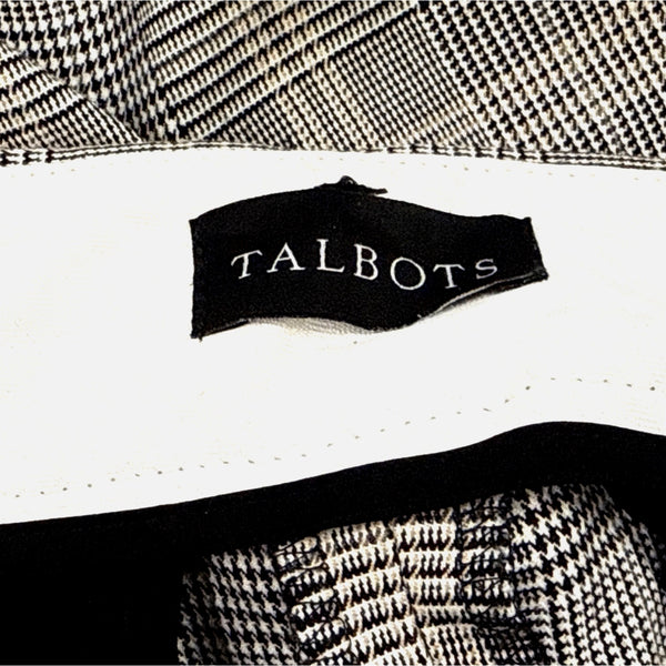 Talbots Womens Plaid Checkered High-Waist Trousers With Zip Sz 10p