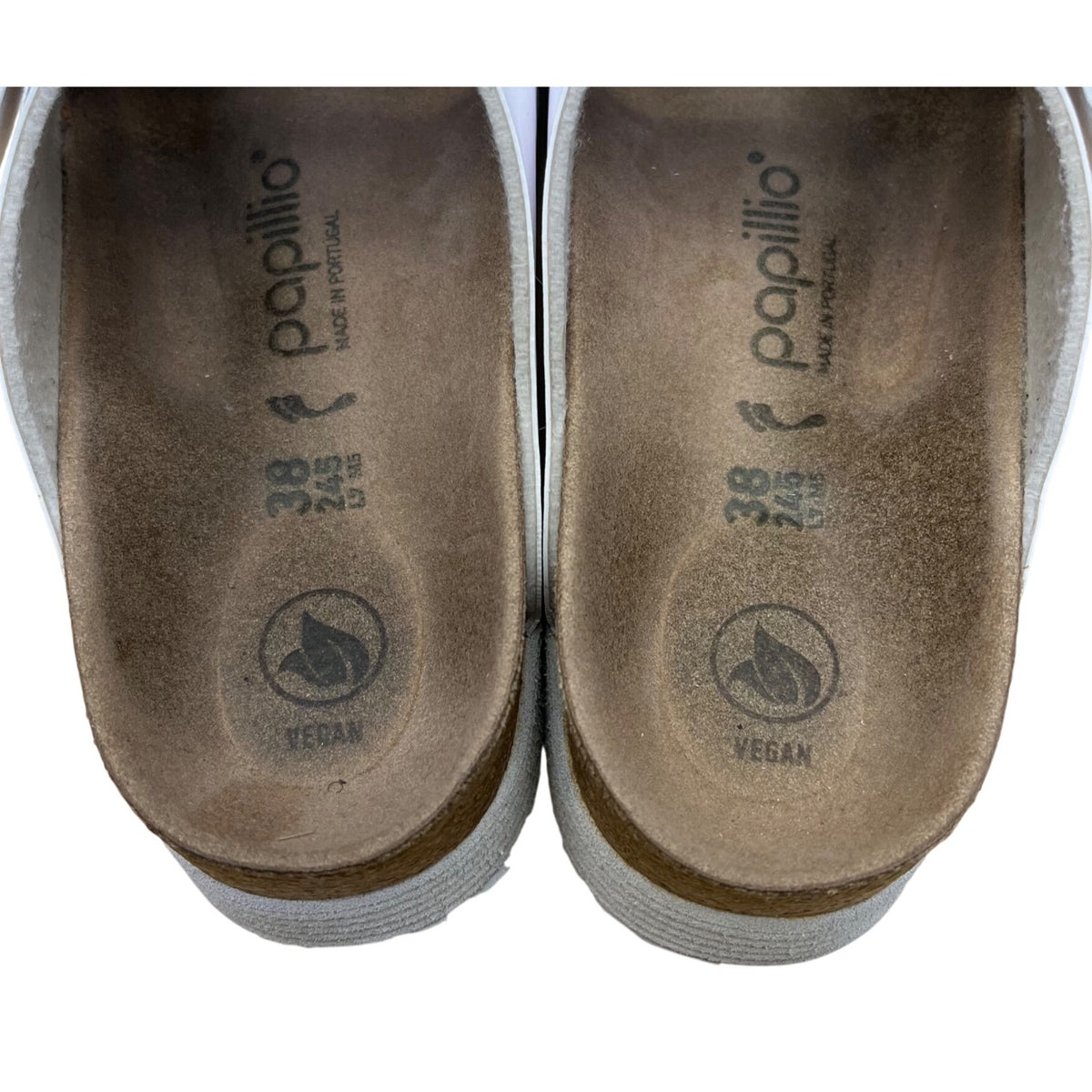 Papillio Women’s White Strap Adjustable Buckle Cork Platform Sandals Size 7.5