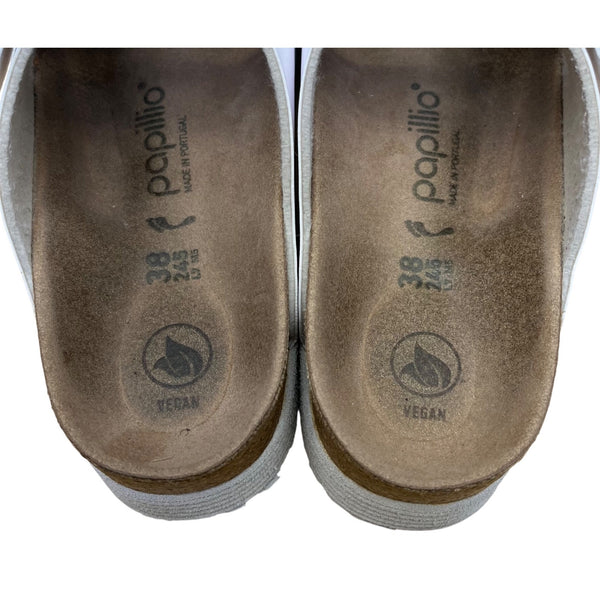 Papillio Women’s White Strap Adjustable Buckle Cork Platform Sandals Size 7.5