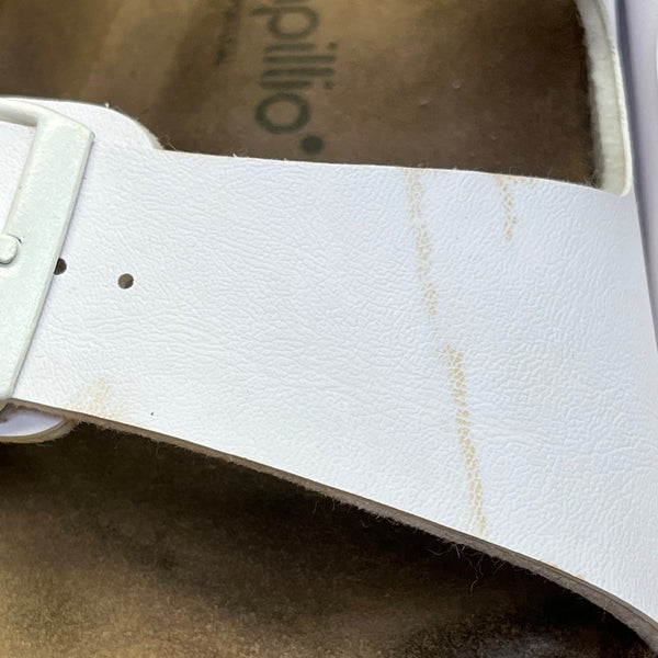 Papillio Women’s White Strap Adjustable Buckle Cork Platform Sandals Size 7.5