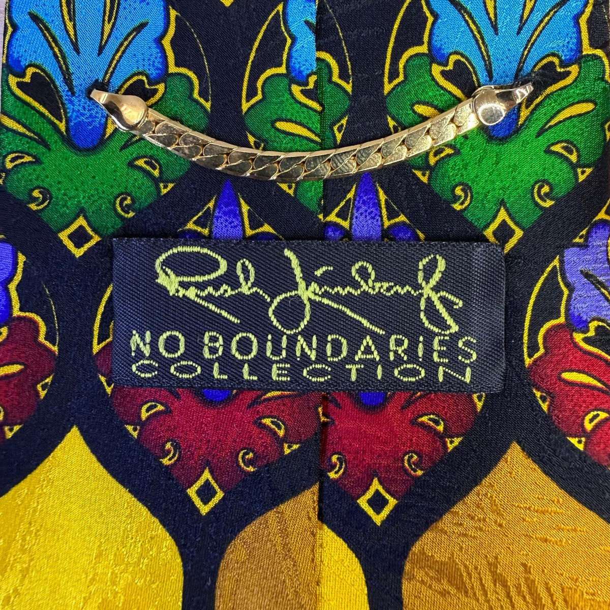 Ruch Limbaugh No Boundaries Collections Yellow Multicolor Silk Patterned Tie