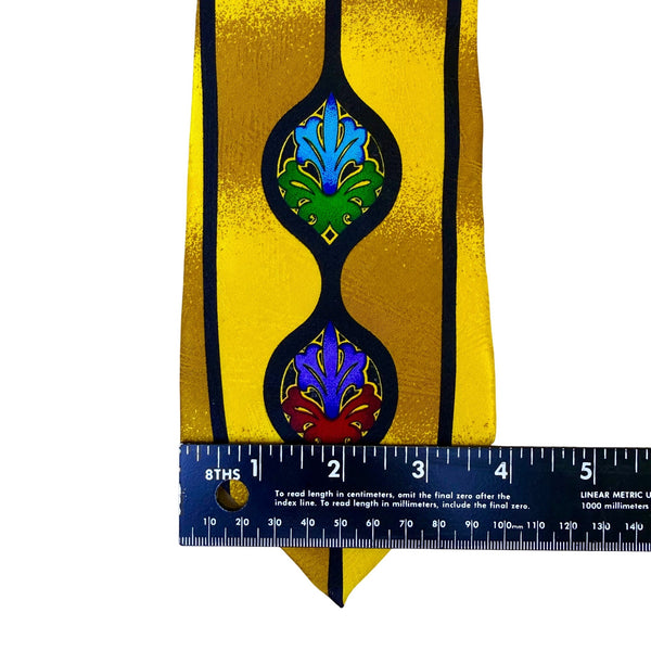 Ruch Limbaugh No Boundaries Collections Yellow Multicolor Silk Patterned Tie
