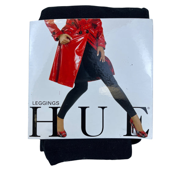 Hue Womens Black Cotton Blend Leggings Size S Stretch Comfortable Everyday Wear