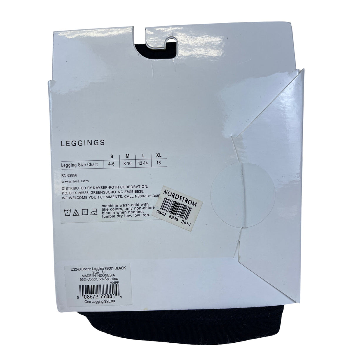 Hue Womens Black Cotton Blend Leggings Size S Stretch Comfortable Everyday Wear