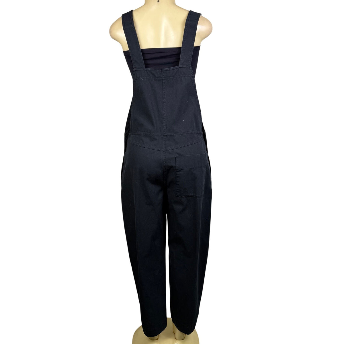 COS Womens Black Cotton Overalls Button Strap Casual Size XS
