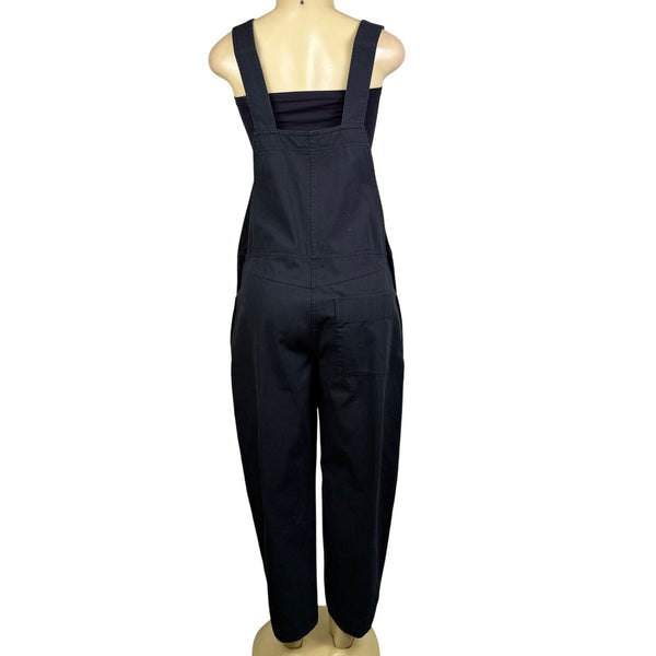COS Womens Black Cotton Overalls Button Strap Casual Size XS