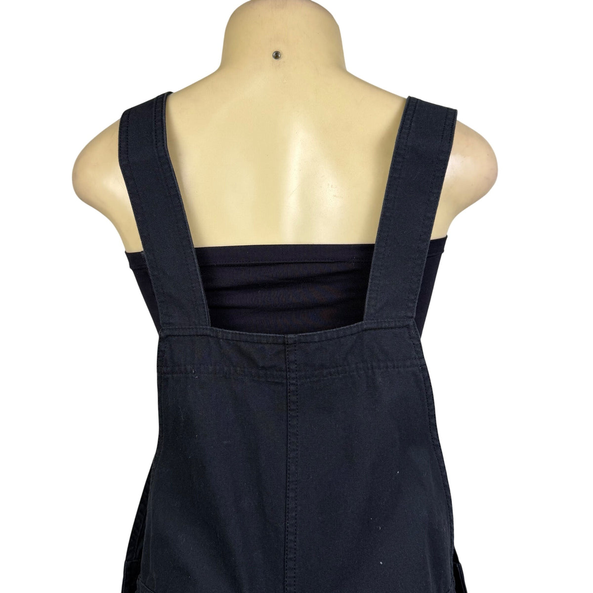 COS Womens Black Cotton Overalls Button Strap Casual Size XS