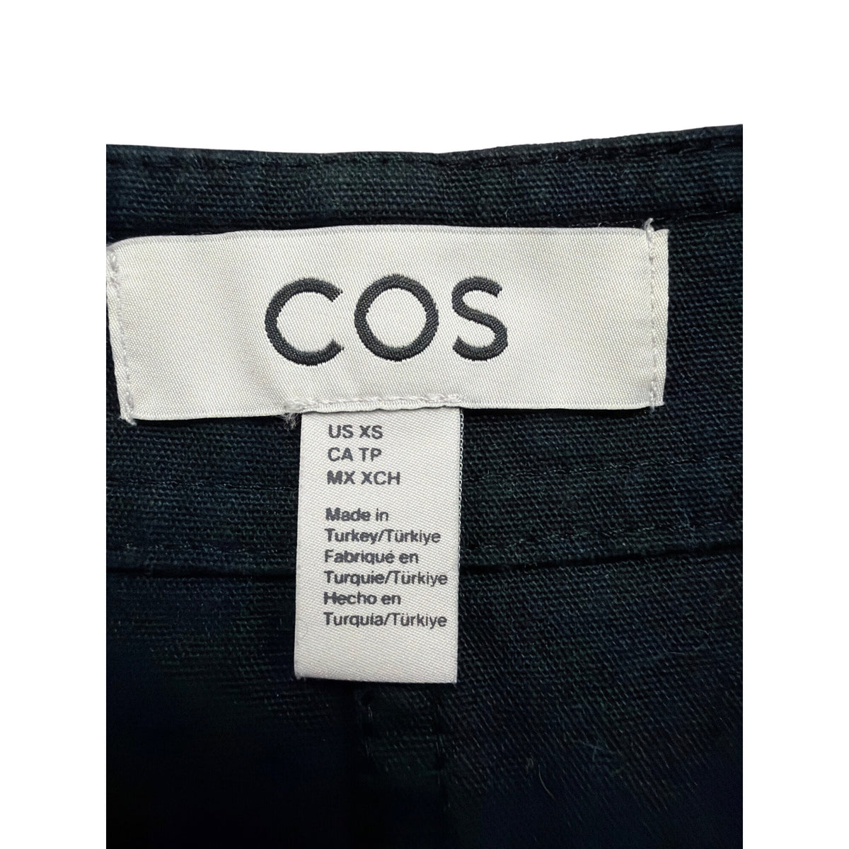 COS Womens Black Cotton Overalls Button Strap Casual Size XS