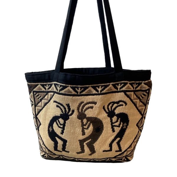 El Paso Saddle Blanket Women's Black Cotton Stencil Purse Sz L - NWOT