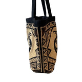 El Paso Saddle Blanket Women's Black Cotton Stencil Purse Sz L - NWOT