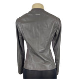 Soia & Kyo Womens Leather Jacket With Zipper and Floral Lining Size M