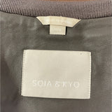 Soia & Kyo Womens Leather Jacket With Zipper and Floral Lining Size M