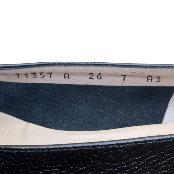 Salvatore Ferragamo Women’s Black Pebble Suede patented Cap Toe Dress Shoes Sz 7