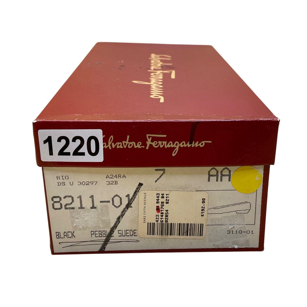 Salvatore Ferragamo Women’s Black Pebble Suede patented Cap Toe Dress Shoes Sz 7