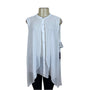 Jennifer Lopez Women's White Sheer Sleeveless Blouse Loose Fit Size XL