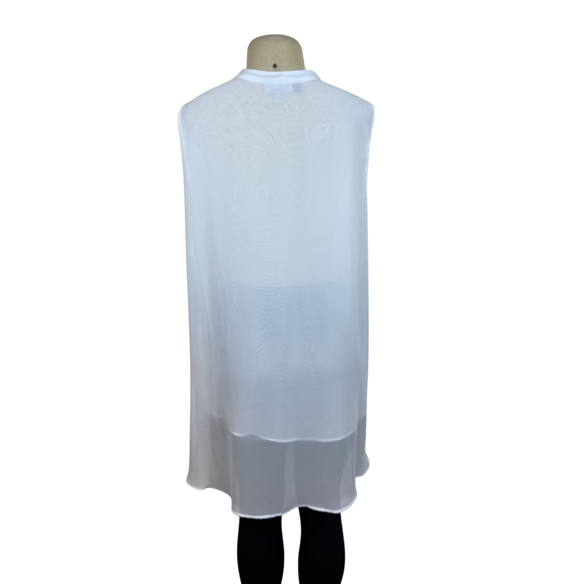 Jennifer Lopez Women's White Sheer Sleeveless Blouse Loose Fit Size XL