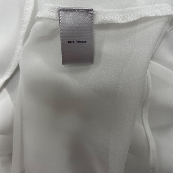 Jennifer Lopez Women's White Sheer Sleeveless Blouse Loose Fit Size XL