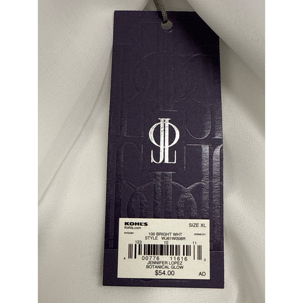 Jennifer Lopez Women's White Sheer Sleeveless Blouse Loose Fit Size XL