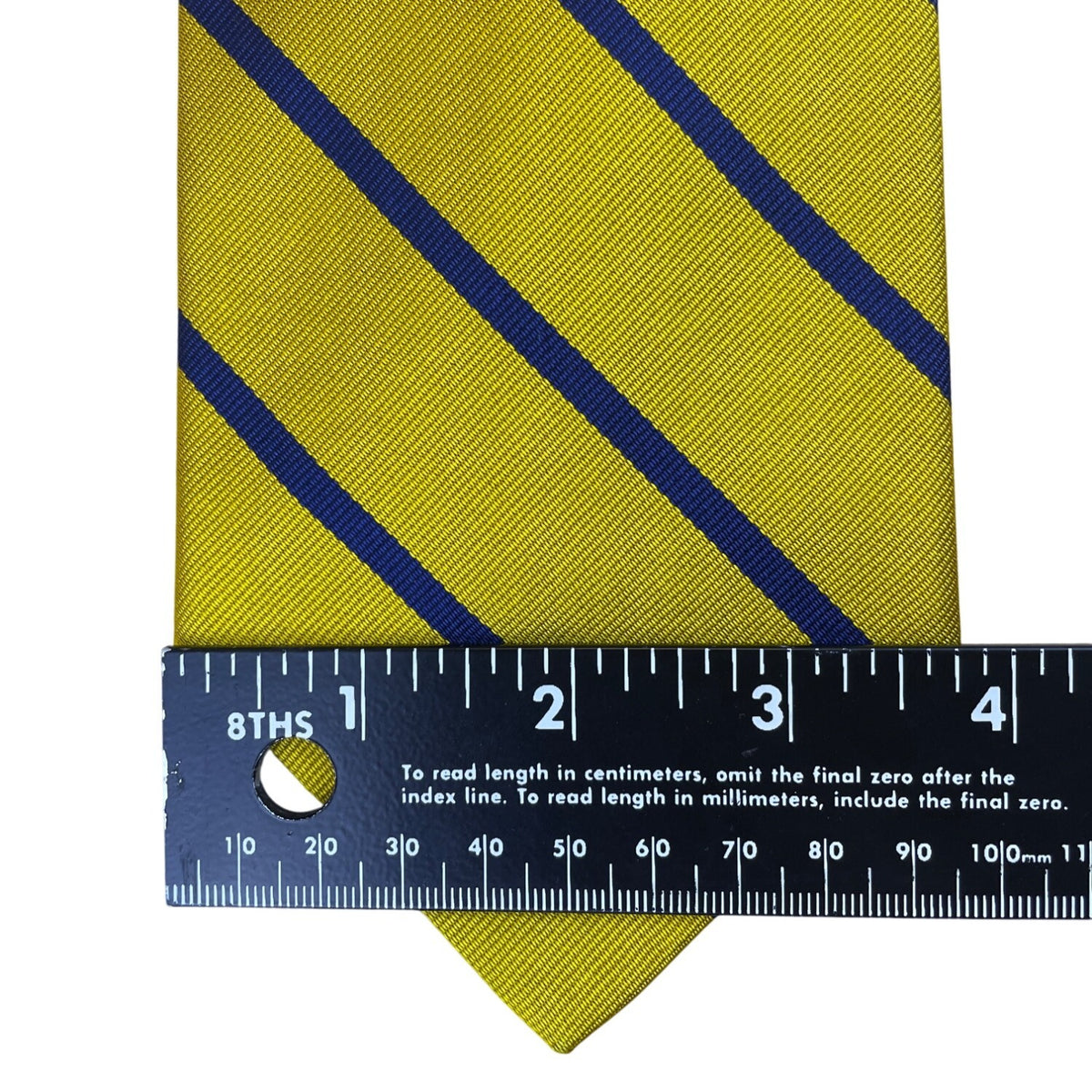 Vintage Brooks Brothers Yellow & Blue Silk Striped Tie Approx 57" Hand Made USA