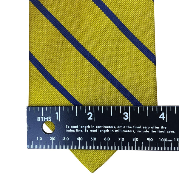 Vintage Brooks Brothers Yellow & Blue Silk Striped Tie Approx 57" Hand Made USA